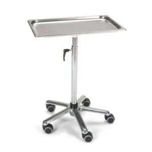 Instrumententafel chroom met RVS werkblad 33x53cm