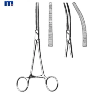 Pean arterieklem 16 cm gebogen rvs
