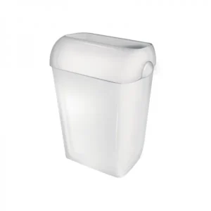 Afvalbak 42 liter kunststof wit staand / wandbevestiging