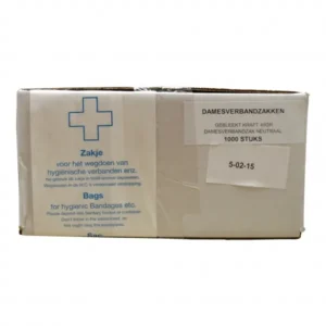 Damesverbandzakjes wit papier 11,5 x 7,5 cm