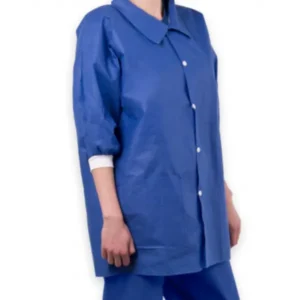 Emdamed Non woven OK jas blauw M korte mouw