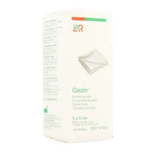 L&R Gazin gaaskompres 5 x 5 cm 8 laags