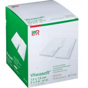 L&R Vliwasoft non woven splitkompressen 7,5x7,5cm