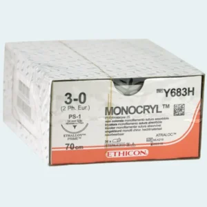 Monocryl hechtdraad 3-0 ongekleurd PS-1 Prime naald 70 cm