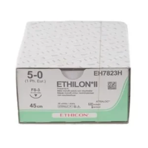 Ethilon hechtdraad 5-0 FS-3 naald 45 cm blauw