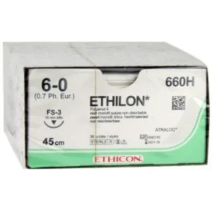 Ethilon hechtdraad 6-0 FS-3 naald 45 cm