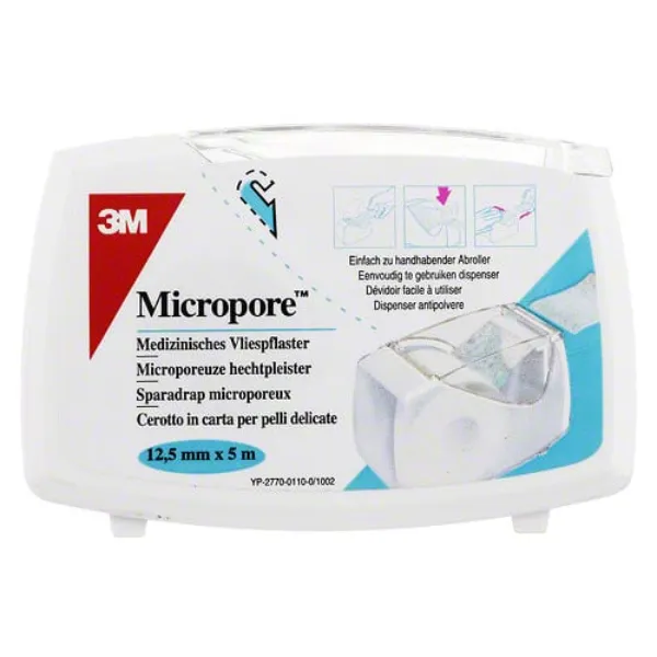 Micropore hechtpleister met dispenser 1,25 cm x 9.15 meter