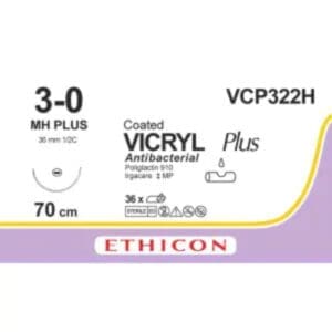 vicryl plus 3 0 70cm violet mh plus