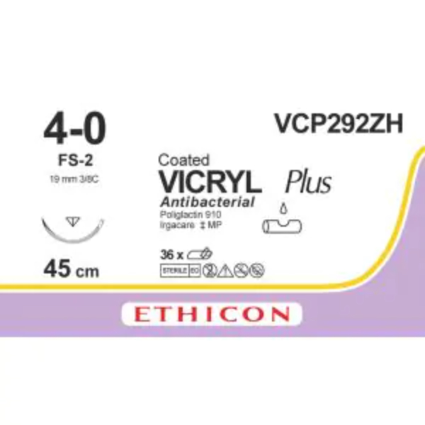 vicryl plus 4 0 45 cm ongekleurd fs 2 36 stuks steriel
