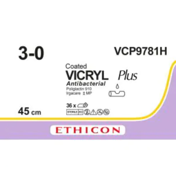 vicryl plus 3 0 6 x 45 cm ongekleurd