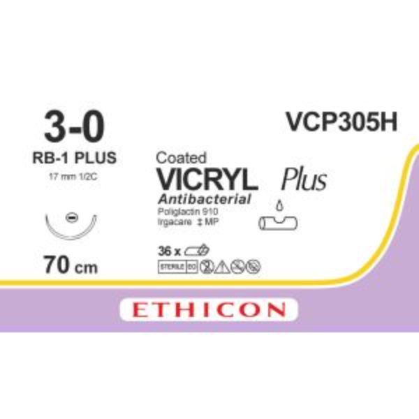 vicryl hechtdraad rb 1 3 0 70 cm steriel doos 36 stuks