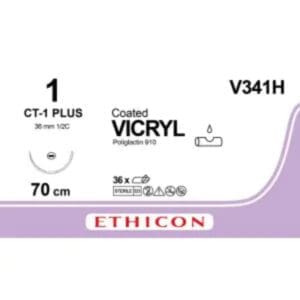 vicryl 1 70cm violet ct 1 plus
