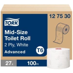 tork mid size toiletpapier advanced 2 laags wit t6 compact 100mtr99cm