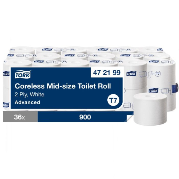tork hulsloos mid size toiletpapier advanced 2 laags wit t7 1035mtr93cm