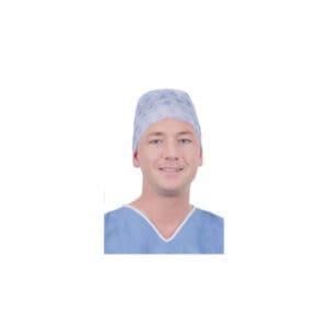 operatiemuts met linten blauw