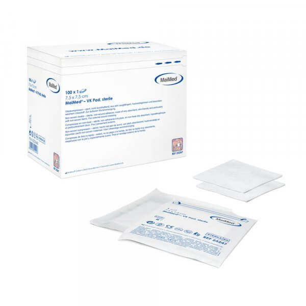 maimed non woven gaaskompressen 5x5cm 4 laags steriel per 50x5 stuks
