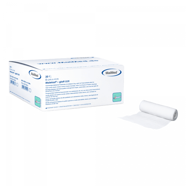 maielast glatt lux elastich fixatiewindsel 4cm x 4m in cellofaan