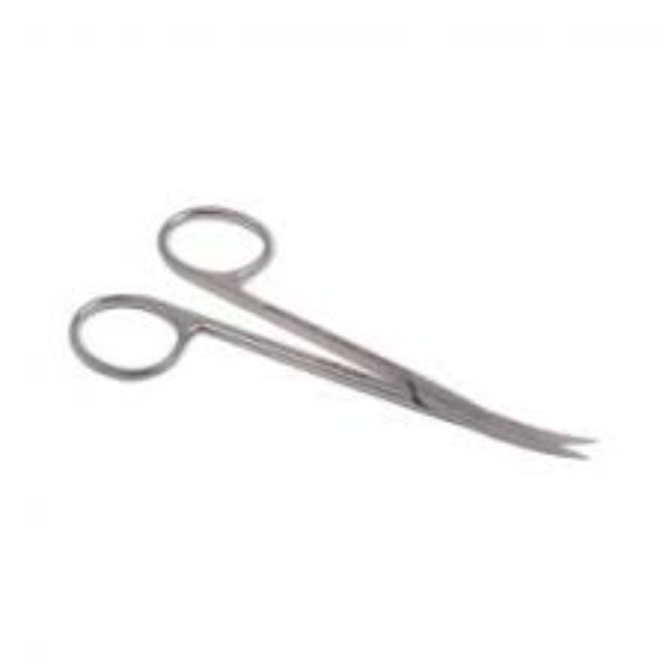 irisschaar 11 cm gebogen rvs linkshandig