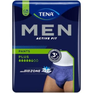 tena men active fit pants plus blauw large