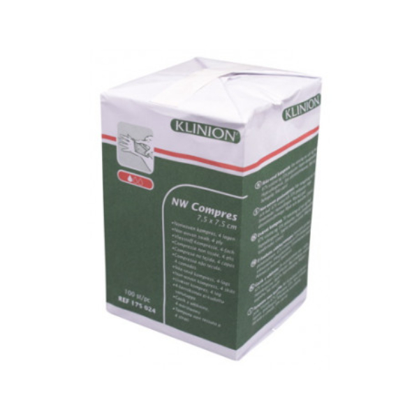 klinion gaaskompressen non woven 75 x 75