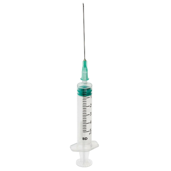 injectiespuit emerald 5 ml luer tip met injectienaald 21g x 40 mm