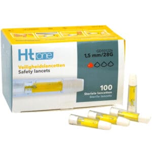 ht one veiligheidslancetten 15 mm 100 stuks in een doos steriel geel
