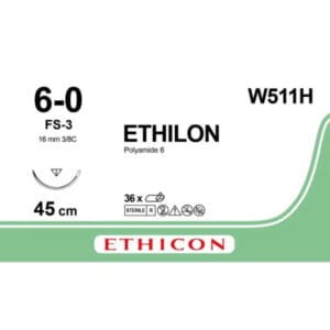 ethilon hechtdraad 6 0 45cm fs 3 zwart