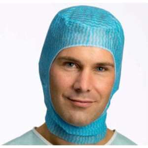 barrier operatiemuts met knooplint tuck blauw