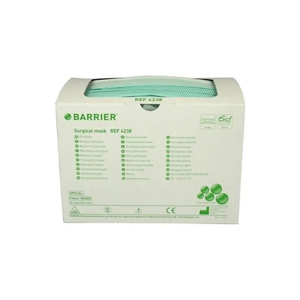 barrier chirurgisch masker type ii antiwasem knooplinten groen