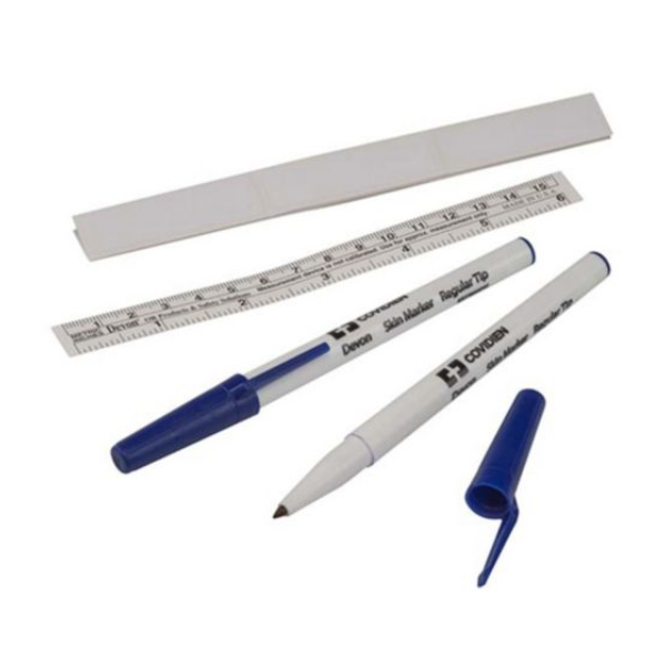 devon skin marker fine tip met liniaal en labels