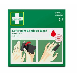 cederroth soft foam bandage black 6cm x 45m