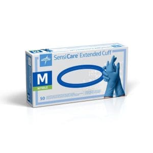 Medline SensiCare Extended Cuff onderzoekshandschoenen nitril - M