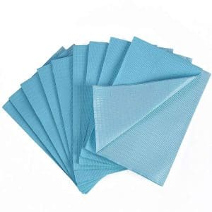 Dental bibs towels patientenservetten 32 x 45 cm blauw