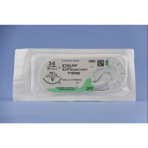 Ethilon hechtdraad  zwart monofil 3-0 PS1 Prima 45 cm