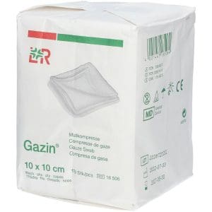 Lohmann en Rauscher Gazin gaaskompressen hydrofiel 10 x 10 cm per 2 stuks verpak 8 laags