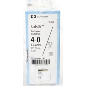 Sofsilk hechtdraad 4-0 zwart 45 cm FS-2