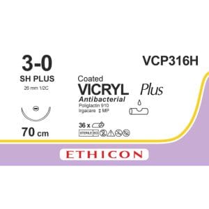 Vycril Plus hechtdraad 3-0 violet SH Plus 70 cm